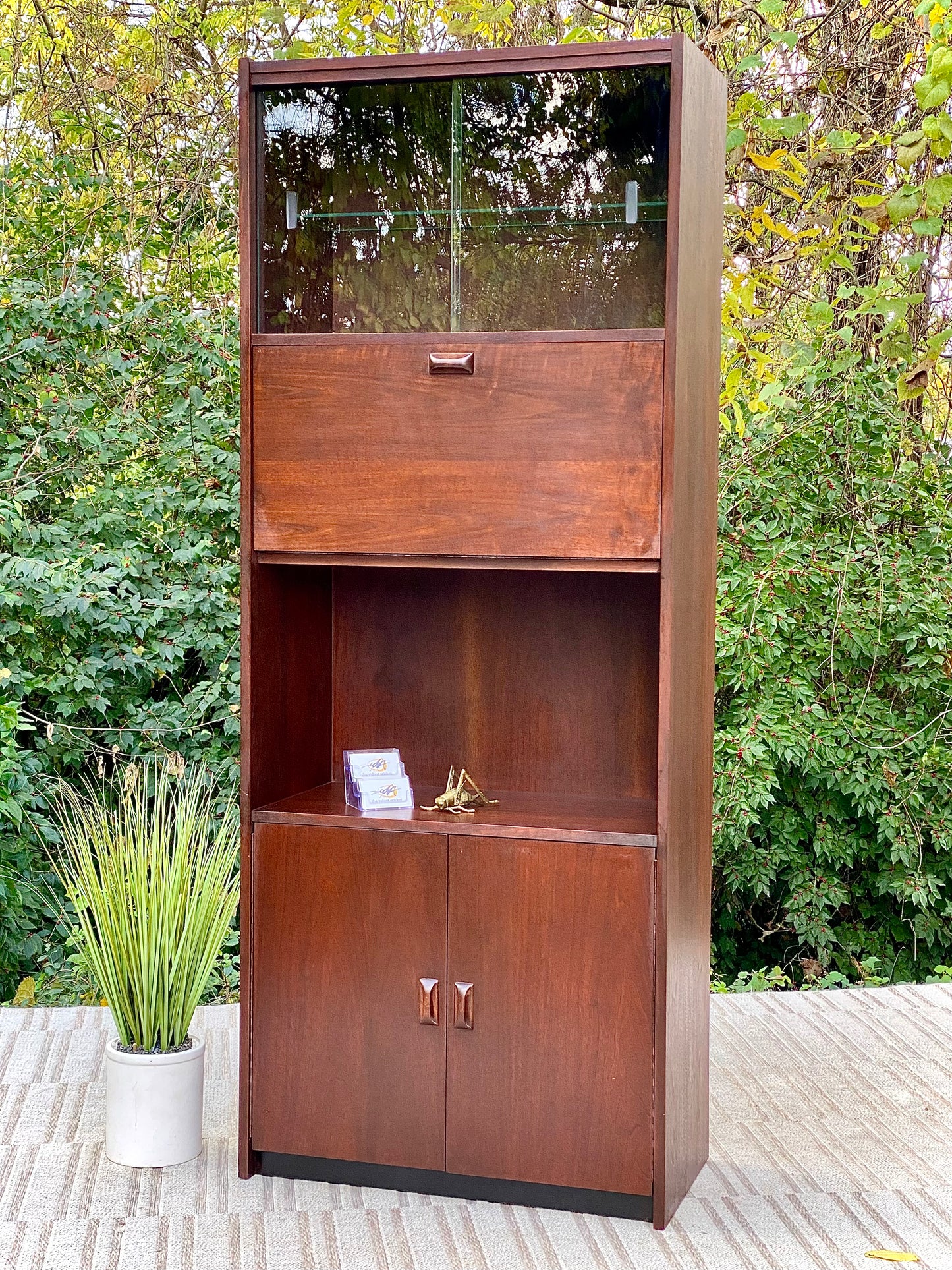 Vintage MCM Walnut Bookcase