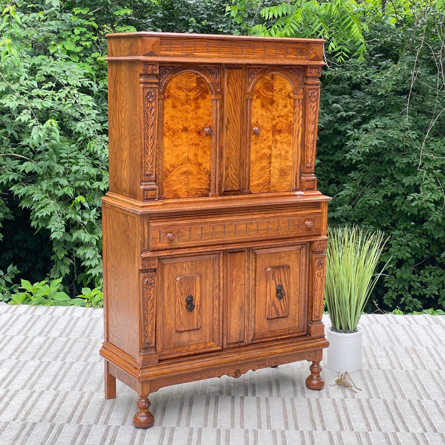 Tall Vintage Walnut Cabinet