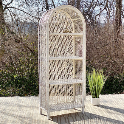 Vintage White Wicker Shelf