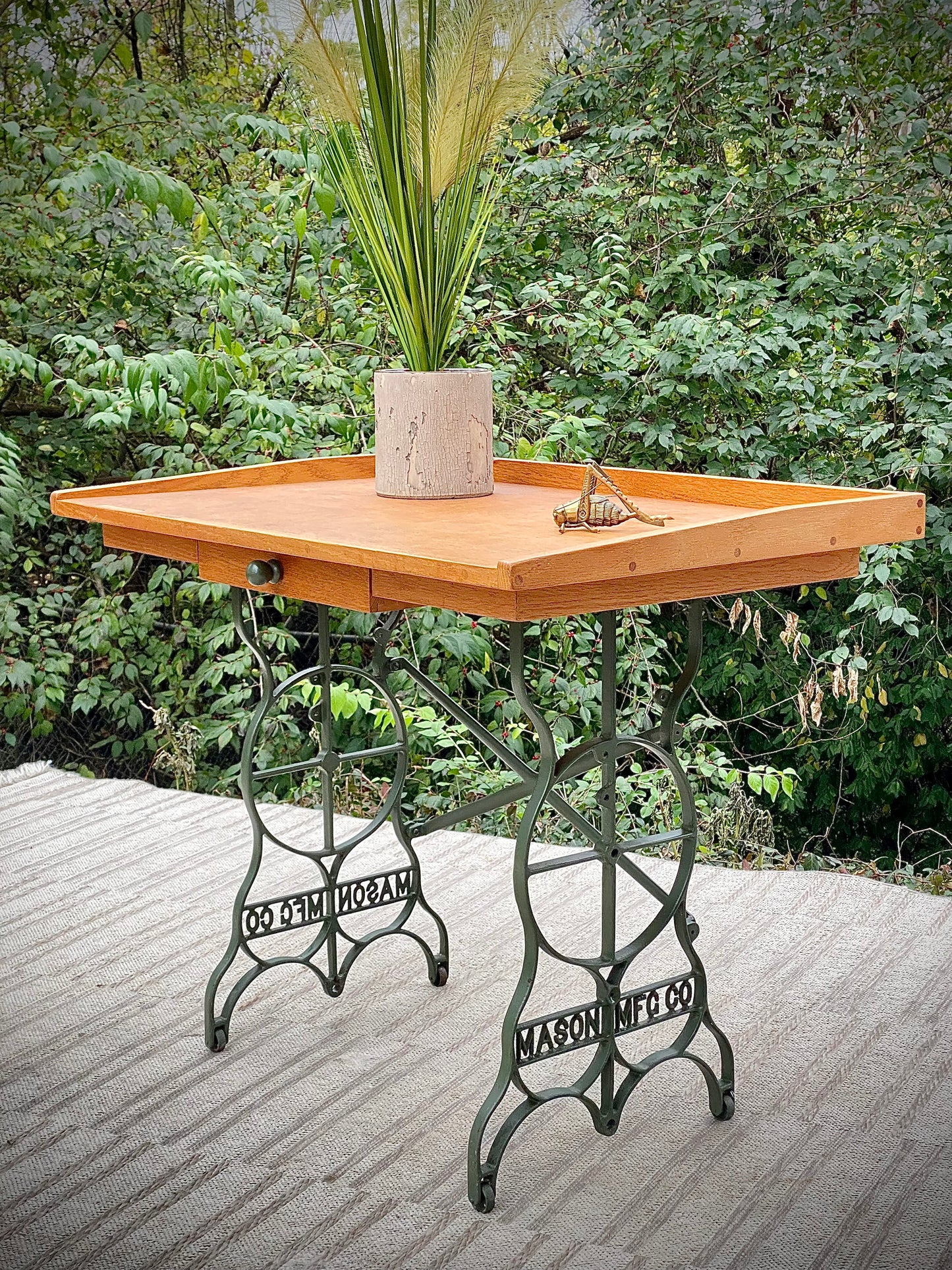 Vintage Sewing Machine Base Desk