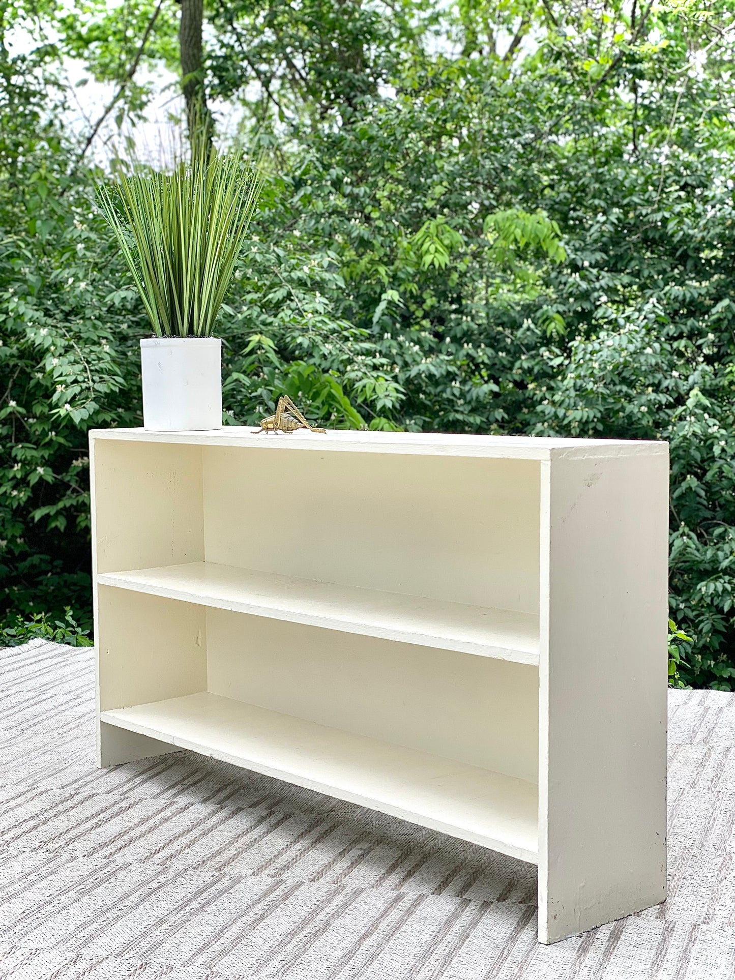 Vintage Painted Long Bookshelf Bookcase