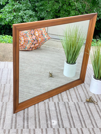 Large Wooden Rectangular Mirror