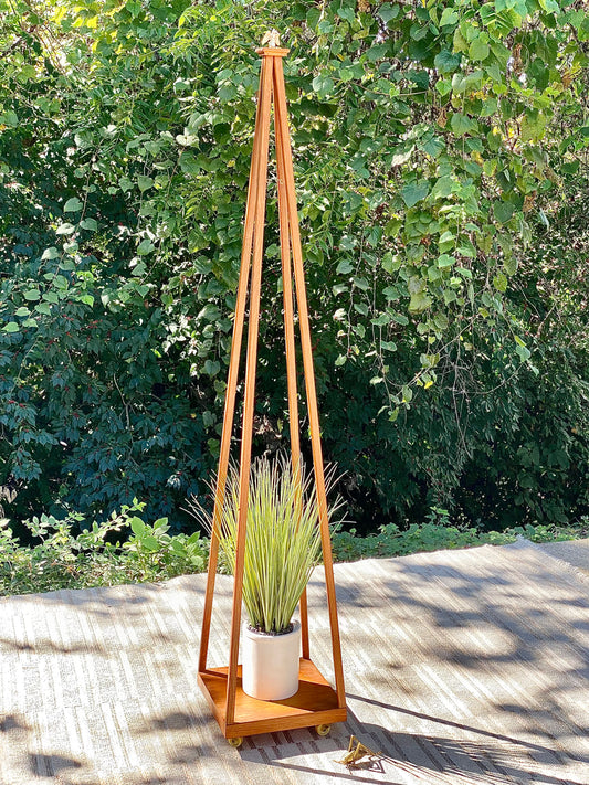 Vintage Wooden Pyramid Tower Plant Stand