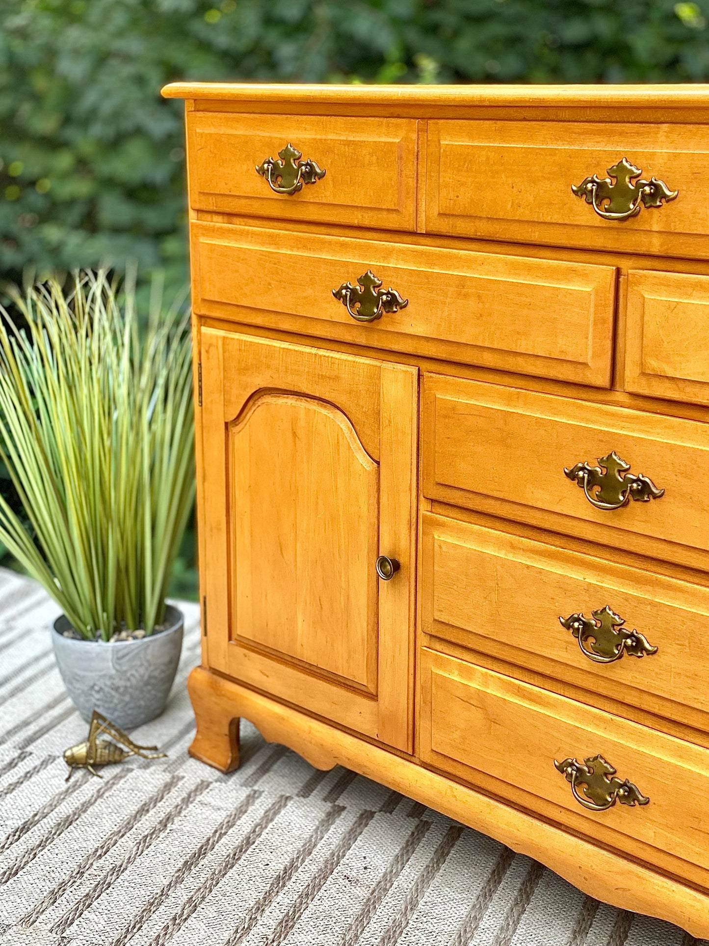 Vintage Solid Maple Buffet Sideboard Server