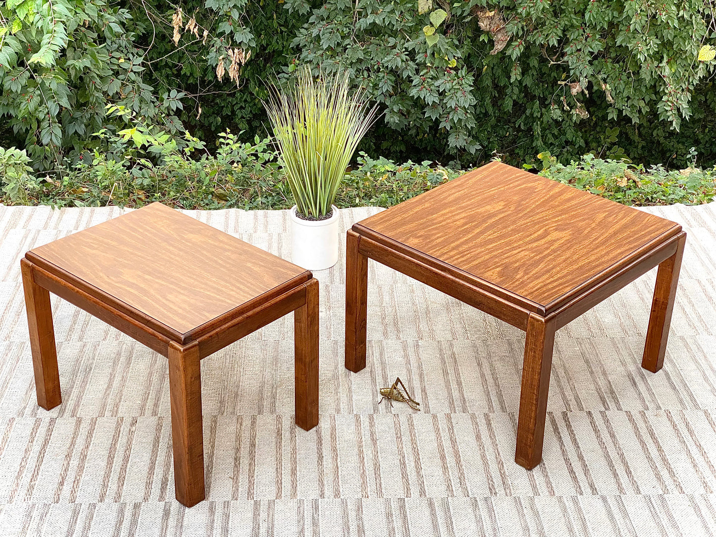 Vintage Pair of Wooden Side Tables