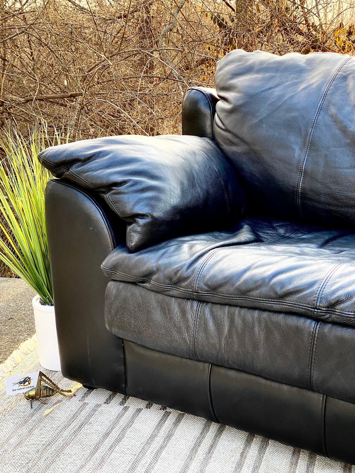 Nice Black Leather Sofa Couch by Sofa Express