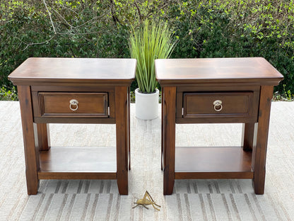 Pair of Contemporary Wooden Side Tables