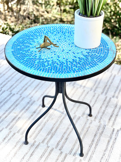 Vintage MCM Mosaic Tile Metal Table