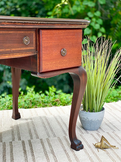 Vintage Chippendale Mahogany Writing Desk