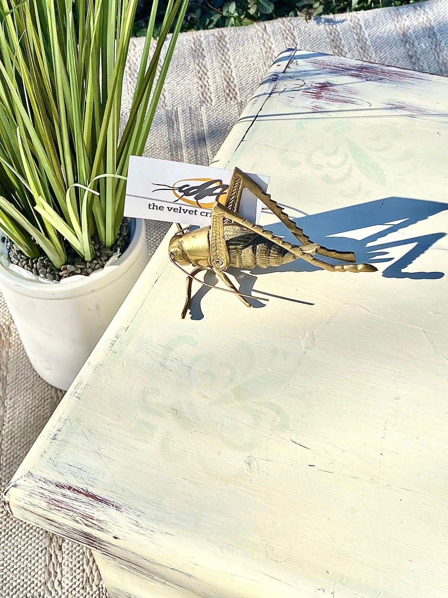 Small Vintage Painted Cedar Blanket Chest