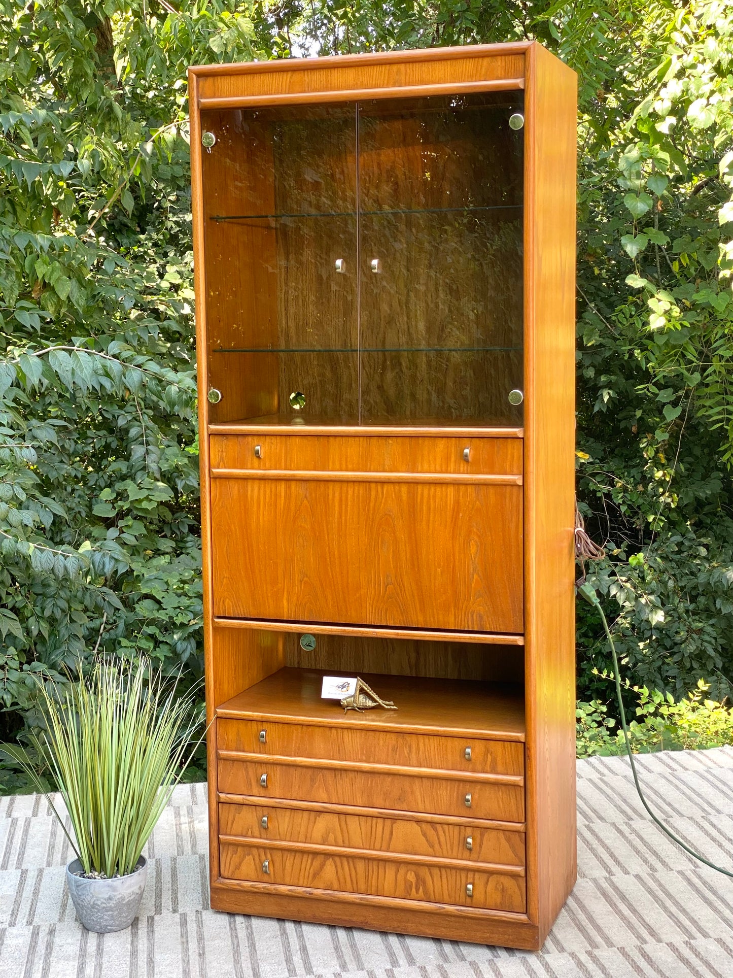 Vintage Thomasville Lighted Desk Cabinet