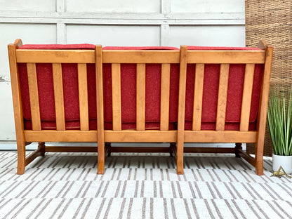 Vintage Red 3 Seat Sofa