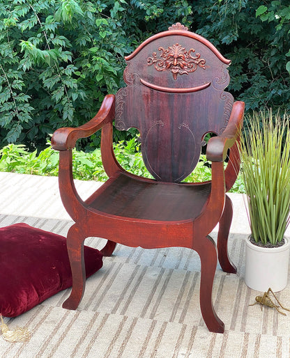 Vintage August Hausske North Wind Chicago Carved Bacchus Chair