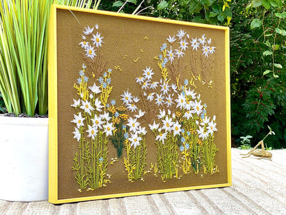 Vintage Mid Century Wood Framed Needle Point Art