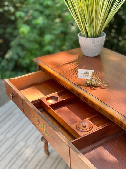 Vintage Wooden 3 Drawer Dresser with Stencil