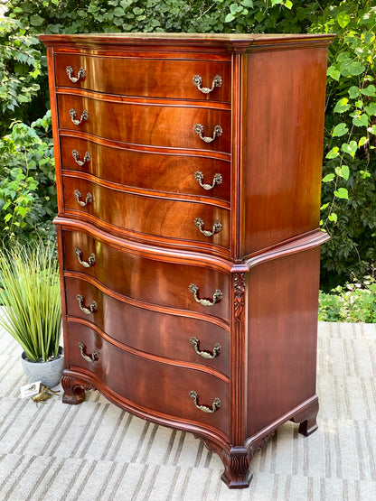 Vintage Wooden 7 Drawer Highboy Dresser