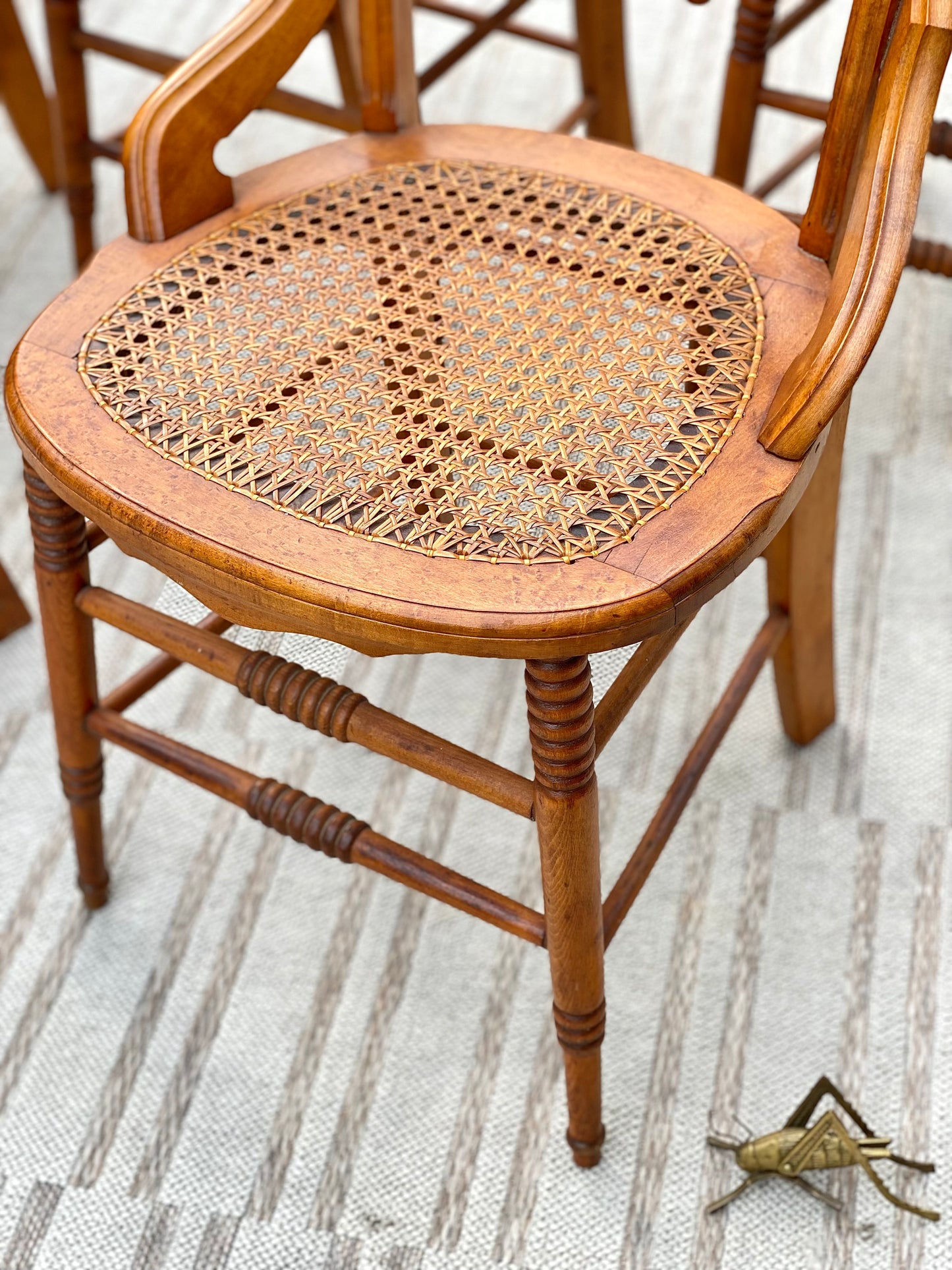 Vintage Eastlake Birds Eye Maple Chairs