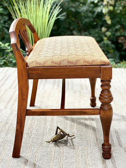 Vintage Wooden Vanity Bench Stool