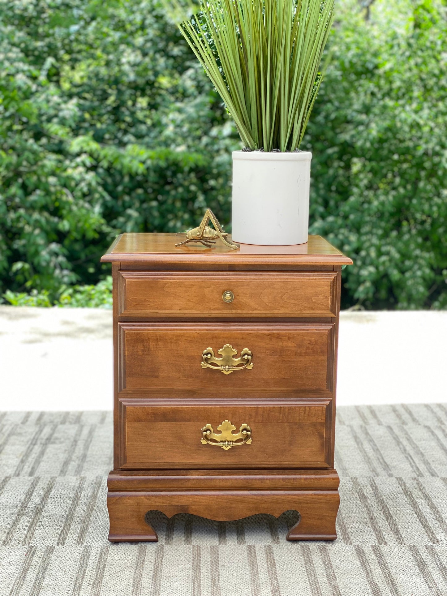 Vintage Wooden 2 Drawer Side Table