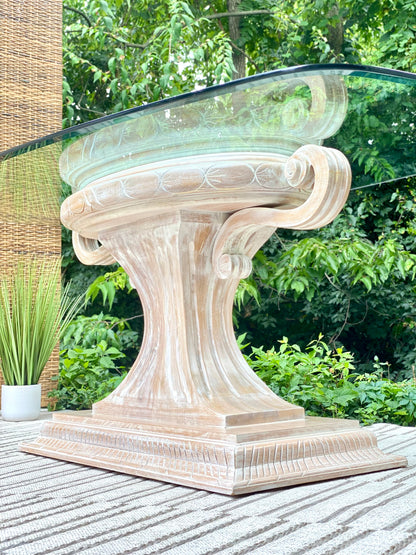 Beautiful Glass Pedestal Dining Table