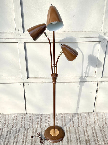 Vintage MCM 3 Bullet Spotlight Floor Lamp