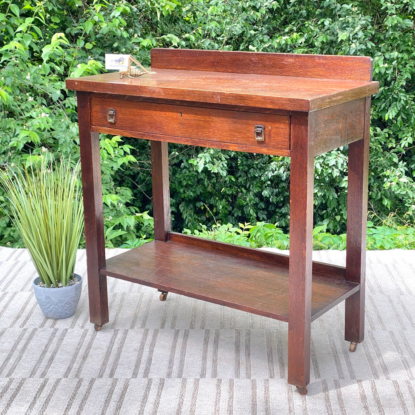 Vintage Arts & Crafts Oak Hallway Table