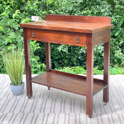 Vintage Arts & Crafts Oak Hallway Table
