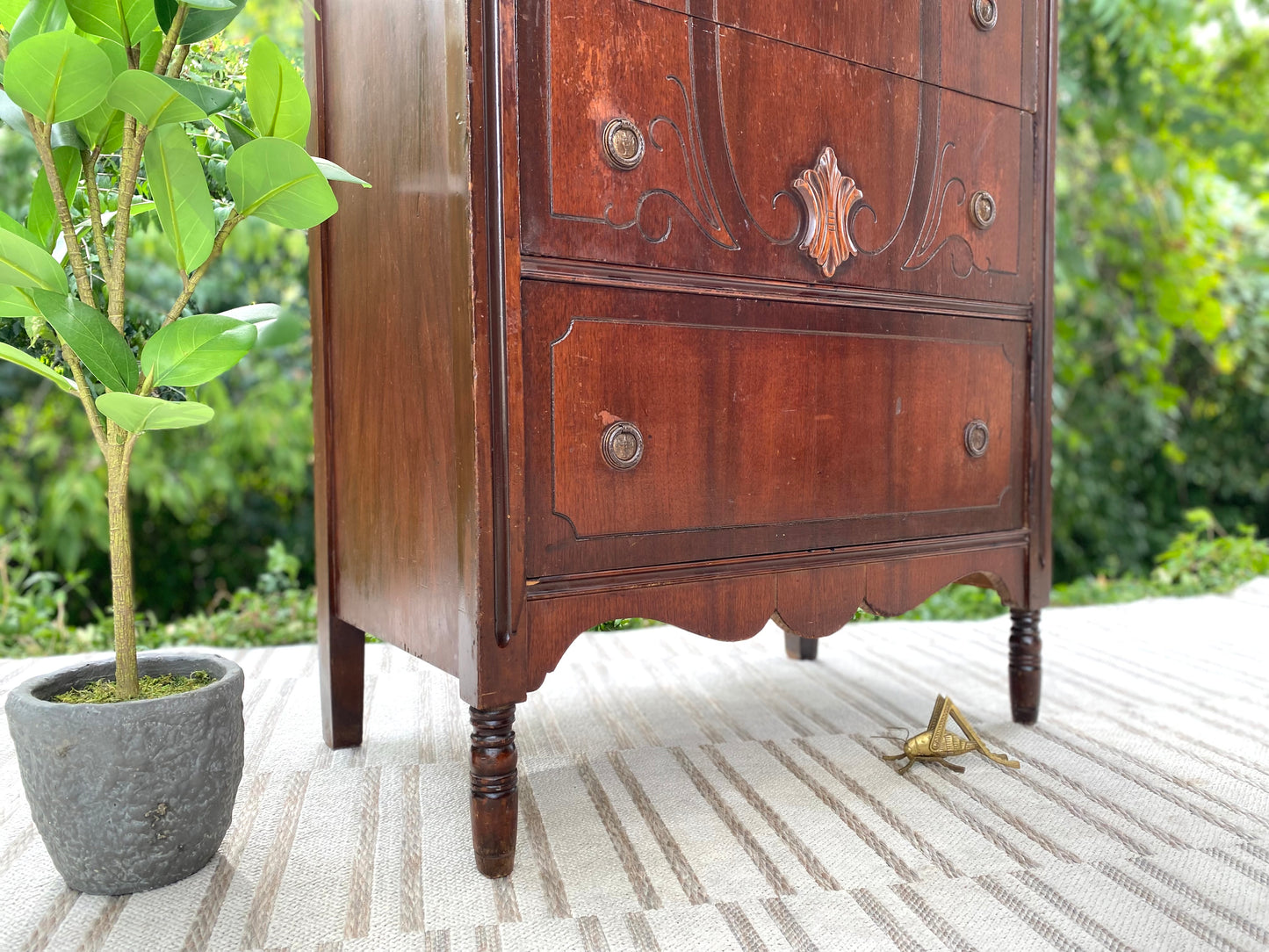 Vintage Walnut 4 Drawer Dresser