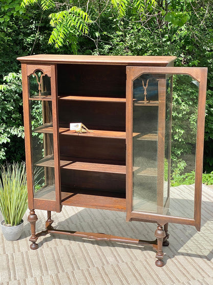 Vintage Wooden Glass Display Case
