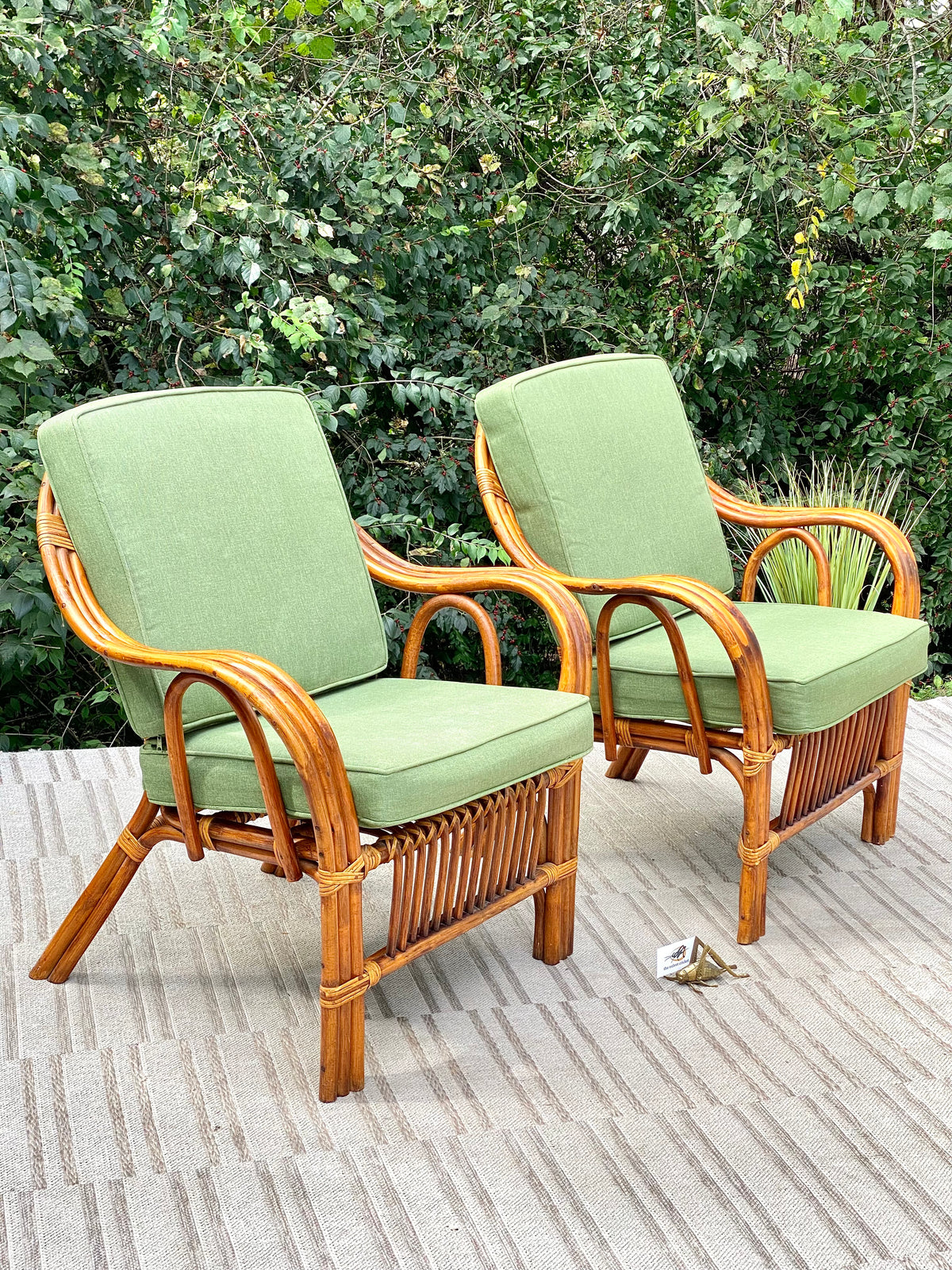 Vintage Pair of Bamboo Rattan Chairs