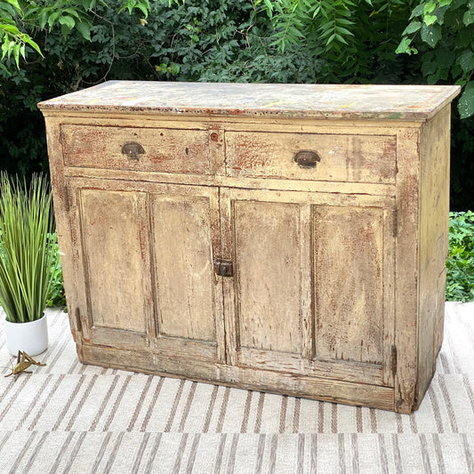 Antique Rustic Painted Cabinet