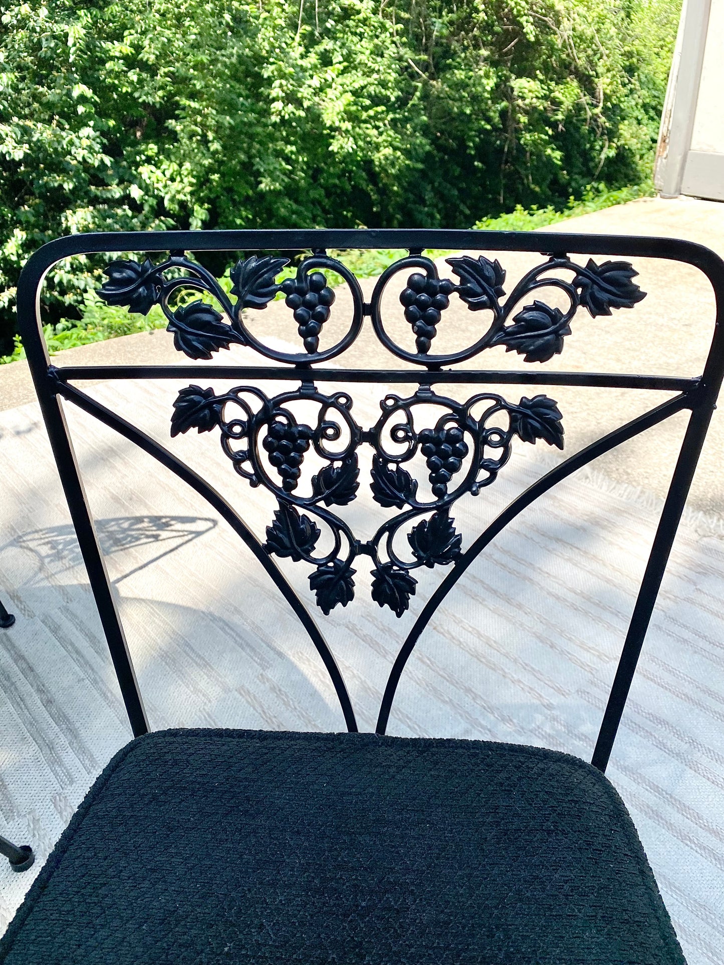 Vintage Woodard Grapevine Glass Top Patio Set