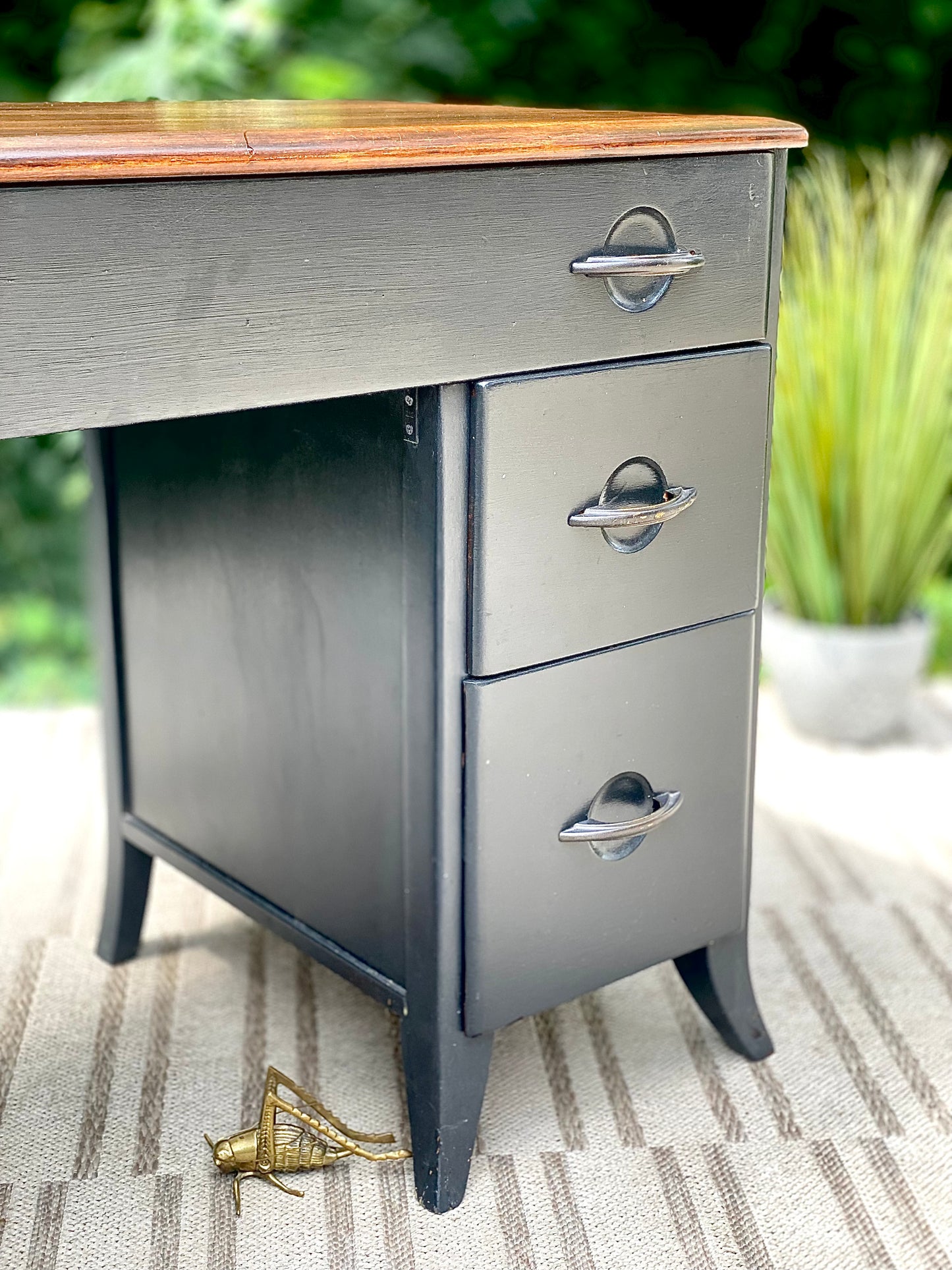 Vintage Virginia House Painted 5 Drawer Desk