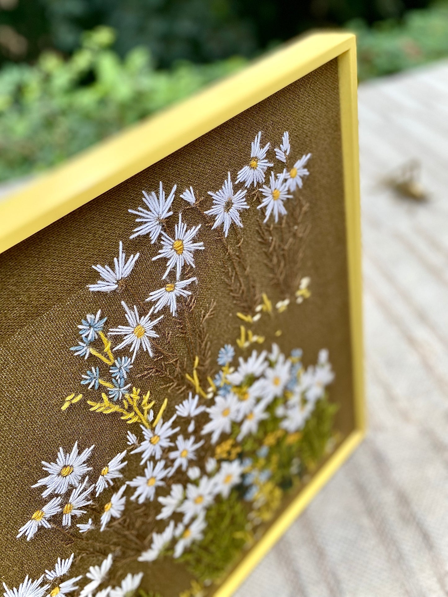 Vintage Mid Century Wood Framed Needle Point Art