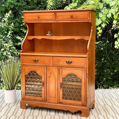 Vintage Maple Serving Hutch Buffet
