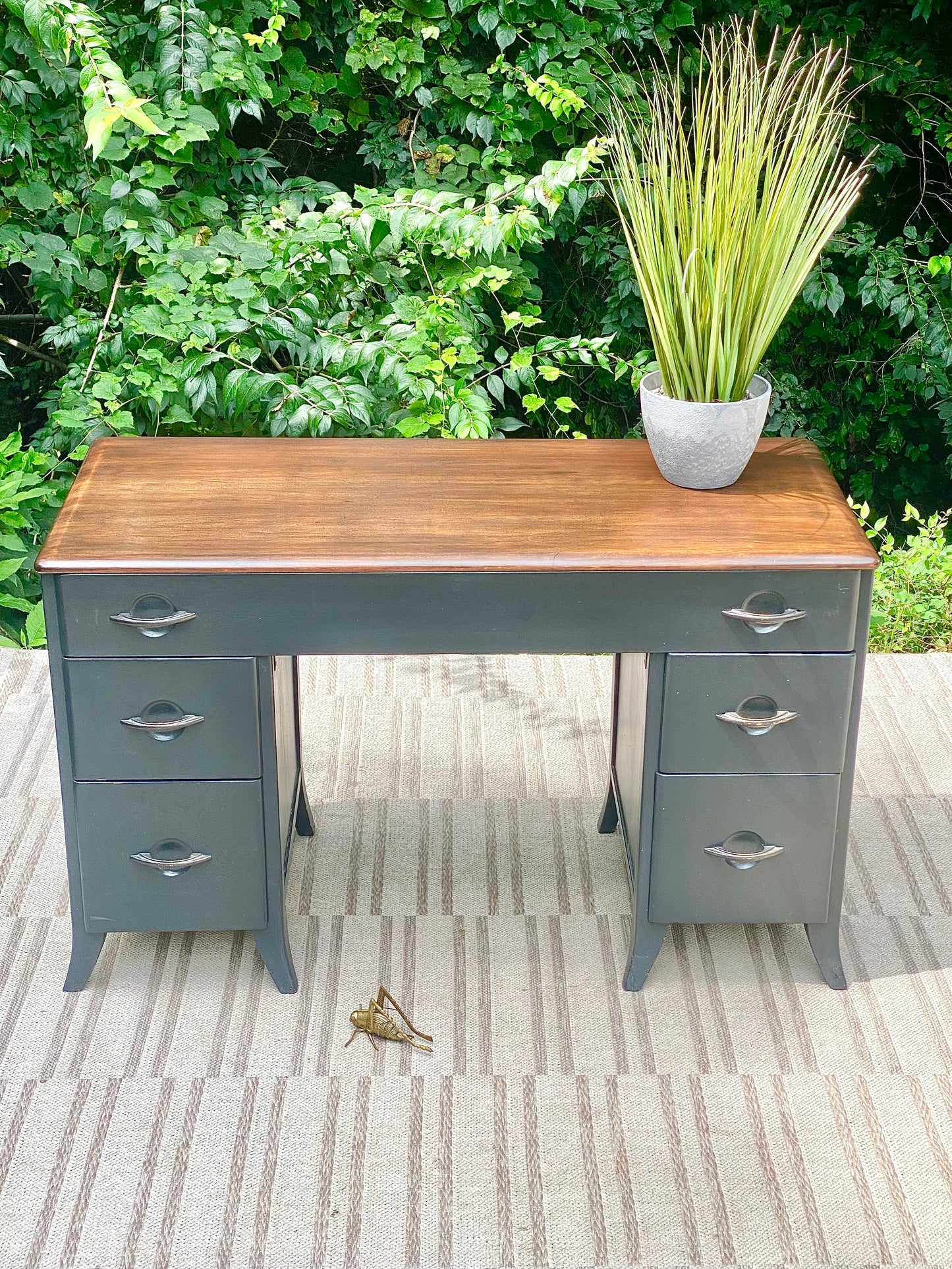 Vintage Virginia House Painted 5 Drawer Desk