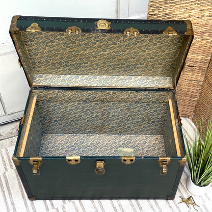 Vintage Green Travel Trunk