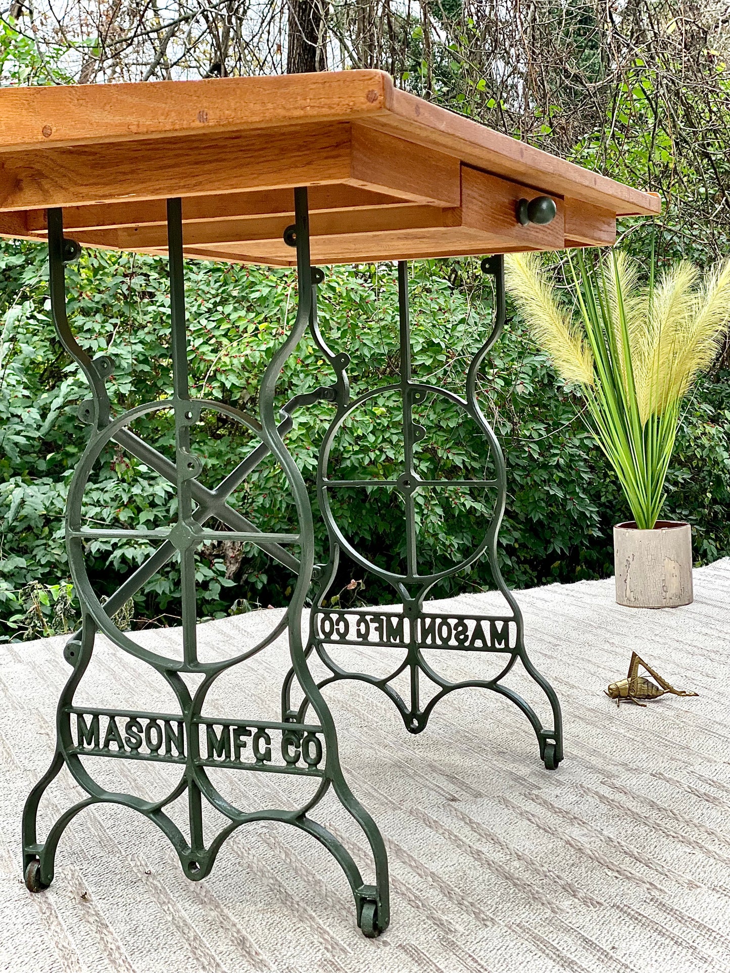 Vintage Sewing Machine Base Desk