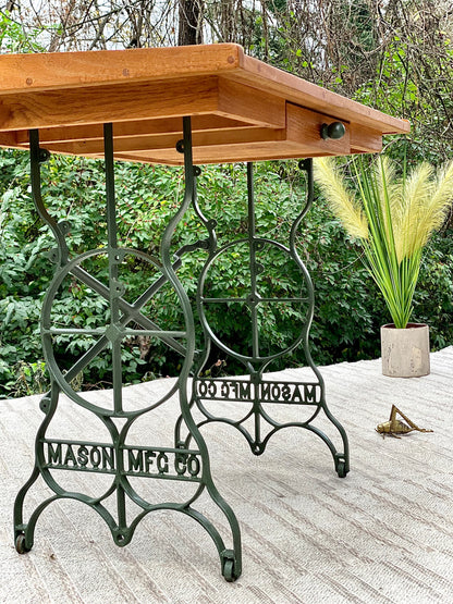 Vintage Sewing Machine Base Desk