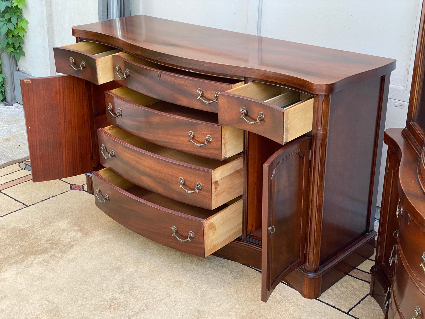 Gorgeous Wooden Curved Front Buffet