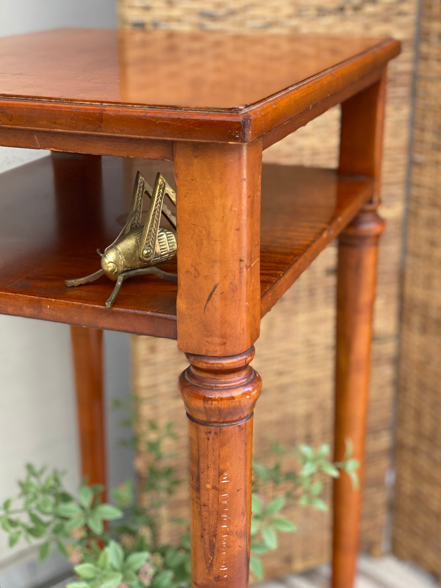 Antique Solid Cherry Plant Stand