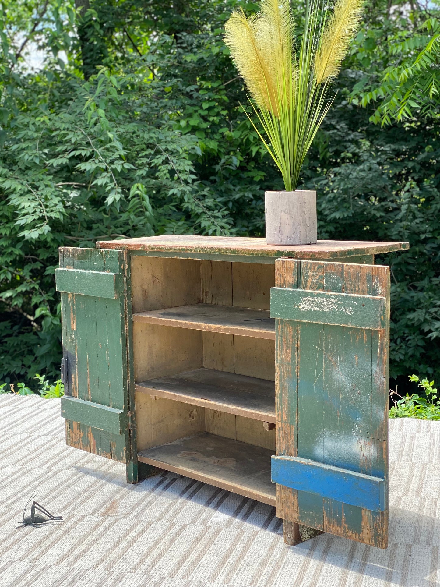 Vintage Rustic Painted Cabinet