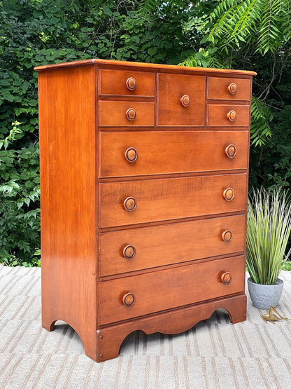 Vintage Atlas Solid Wood 9 Drawer Highboy Dresser