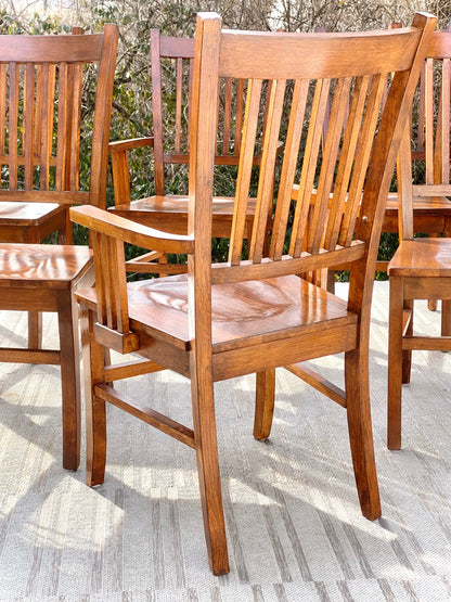 Set of 6 Wooden Arts & Crafts Style Chairs