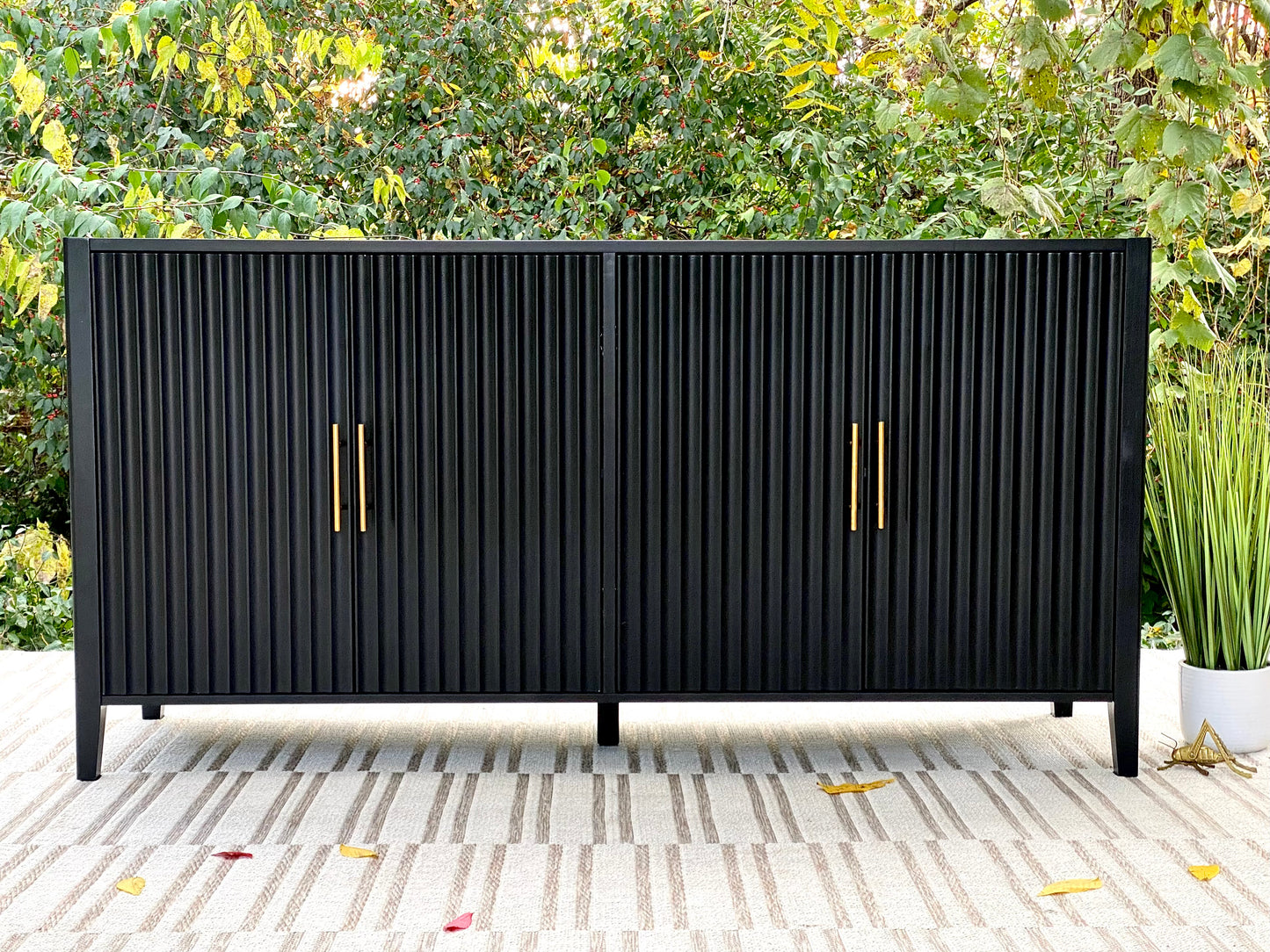 Modern Black Credenza