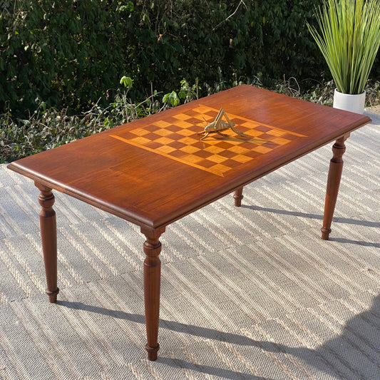 Vintage Wooden Folk Art Game Table