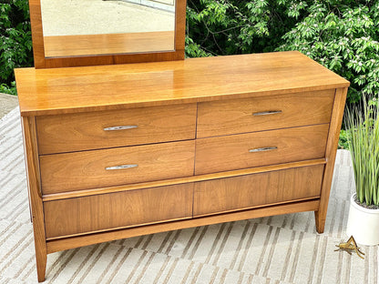 Vintage MCM Dixie Lowboy Dresser w/ Mirror