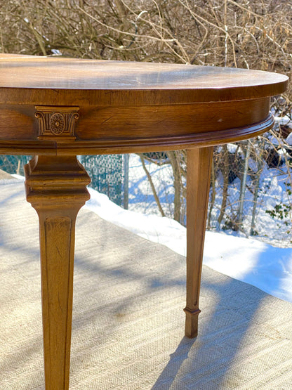 Vintage Wooden Oval Dining Table
