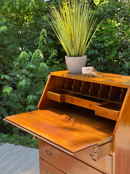 Vintage Mabry Mill Solid Cherry Secretary Desk