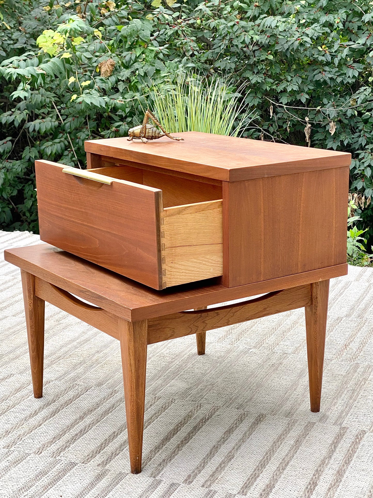 Vintage MCM Kent Coffey Tableau Walnut Nightstand Side Table